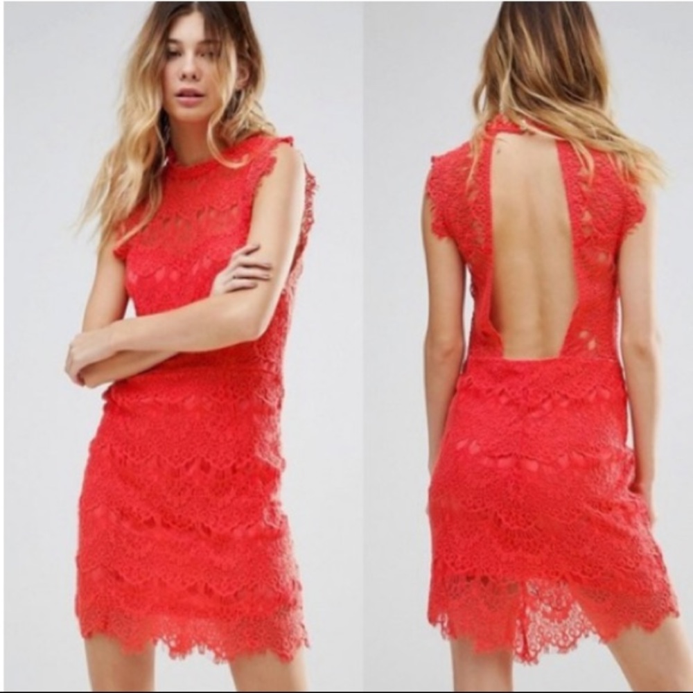 Free People Coral Daydream Lace Dress - Picture 2 of 4